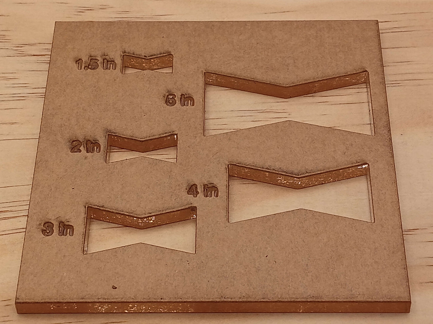 5-Piece Size Bowtie Acrylic Template