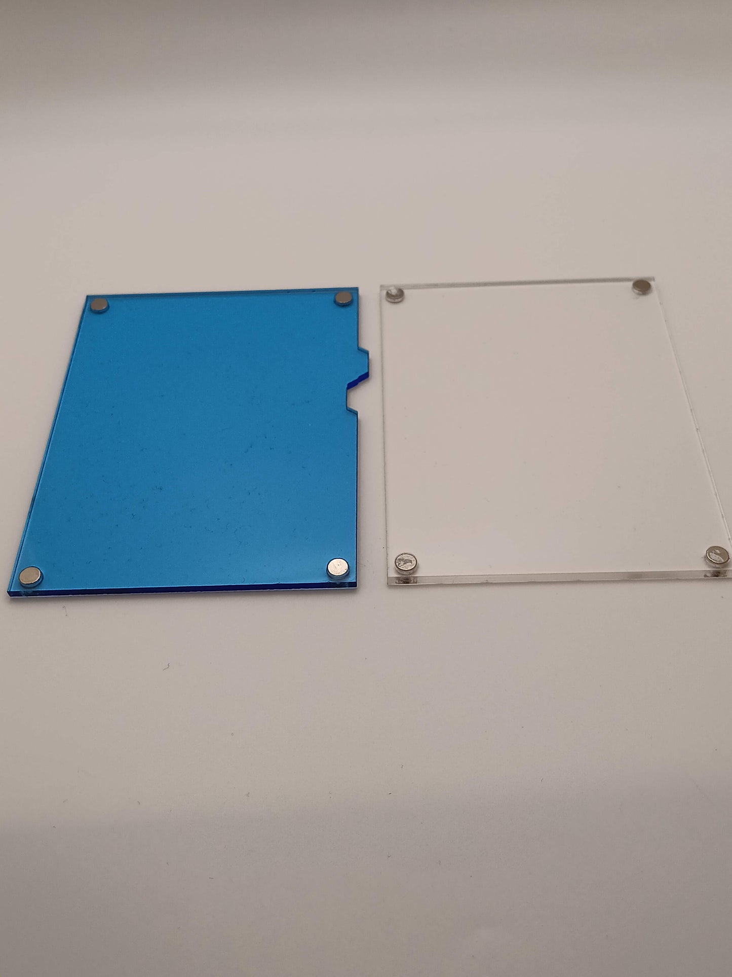 Large Easy Open Light Blue Magnetic Card Display Case