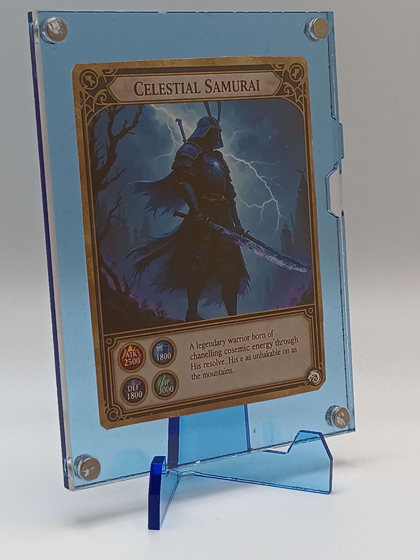 Large Easy Open Light Blue Magnetic Card Display Case