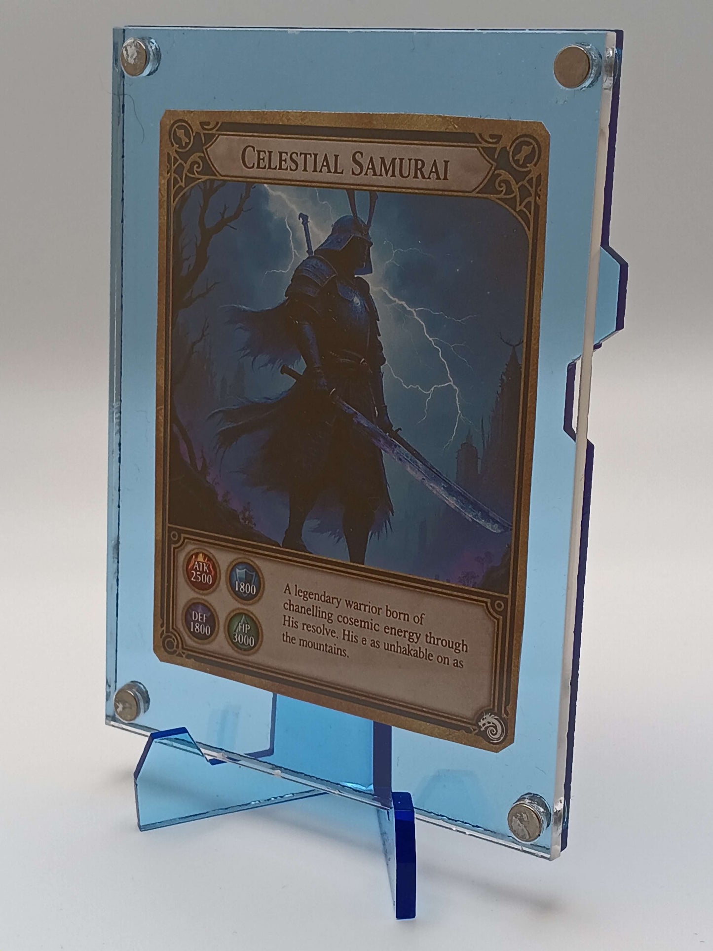 Large Easy Open Light Blue Magnetic Card Display Case