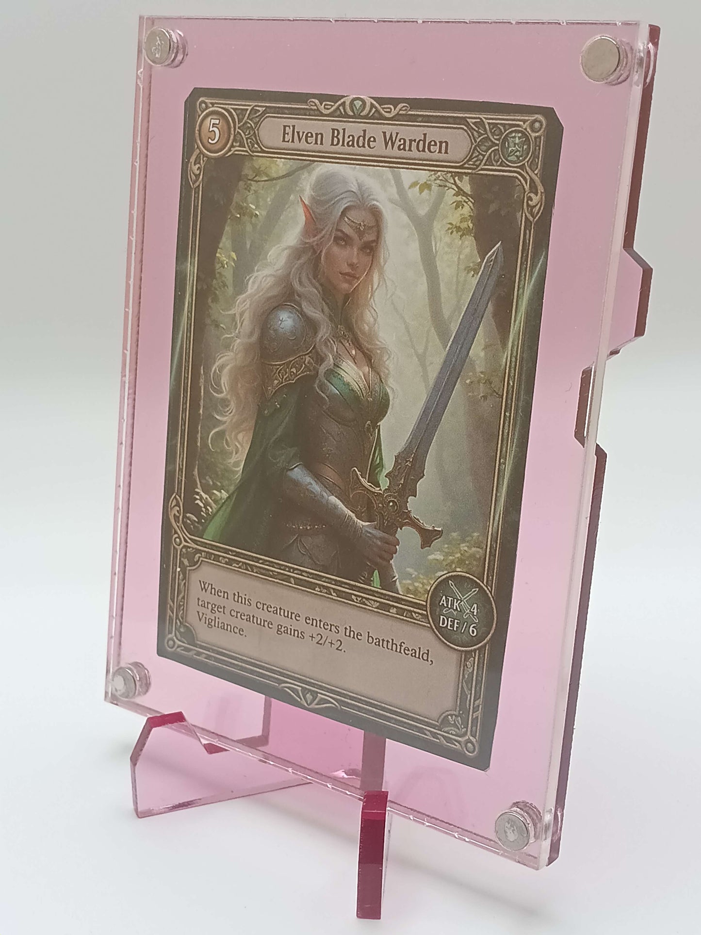 Large Easy Open Pink Magnetic Card Display Case