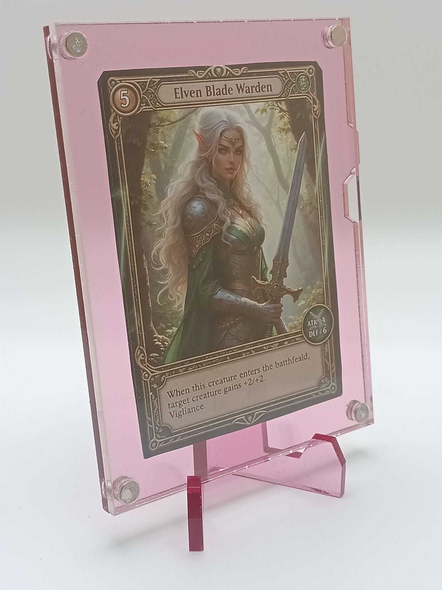 Large Easy Open Pink Magnetic Card Display Case