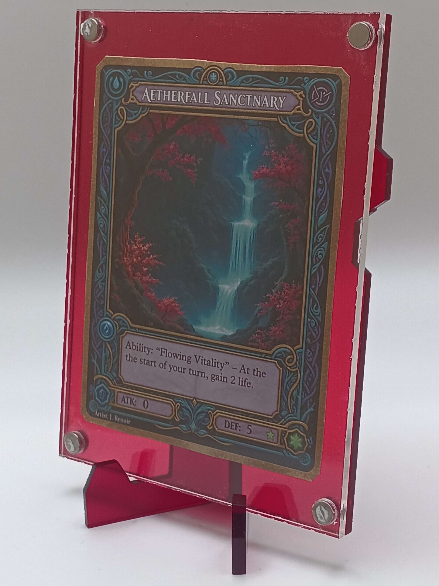 Large Easy Open Red Magnetic Card Display Case