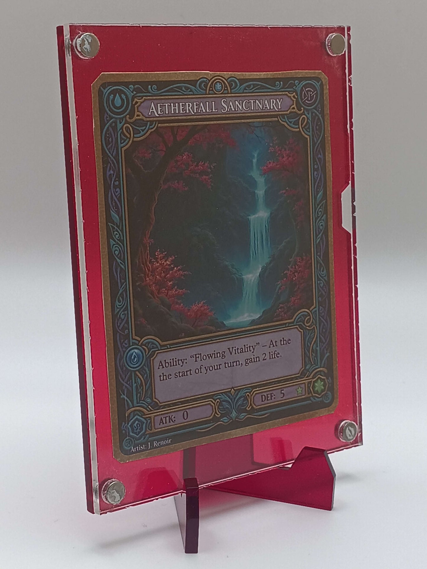 Large Easy Open Red Magnetic Card Display Case