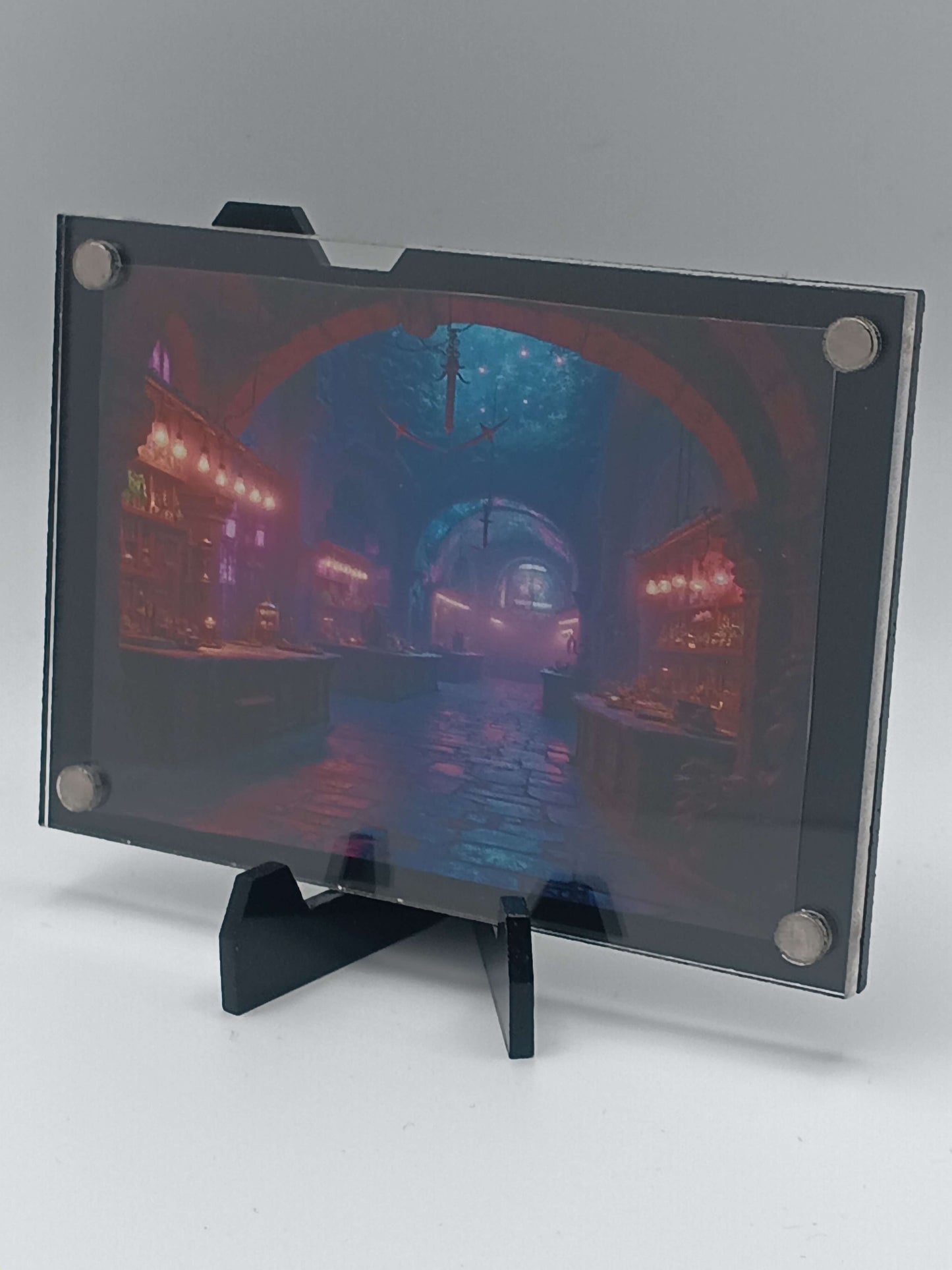 Easy Open Black Magnetic Card Display Case