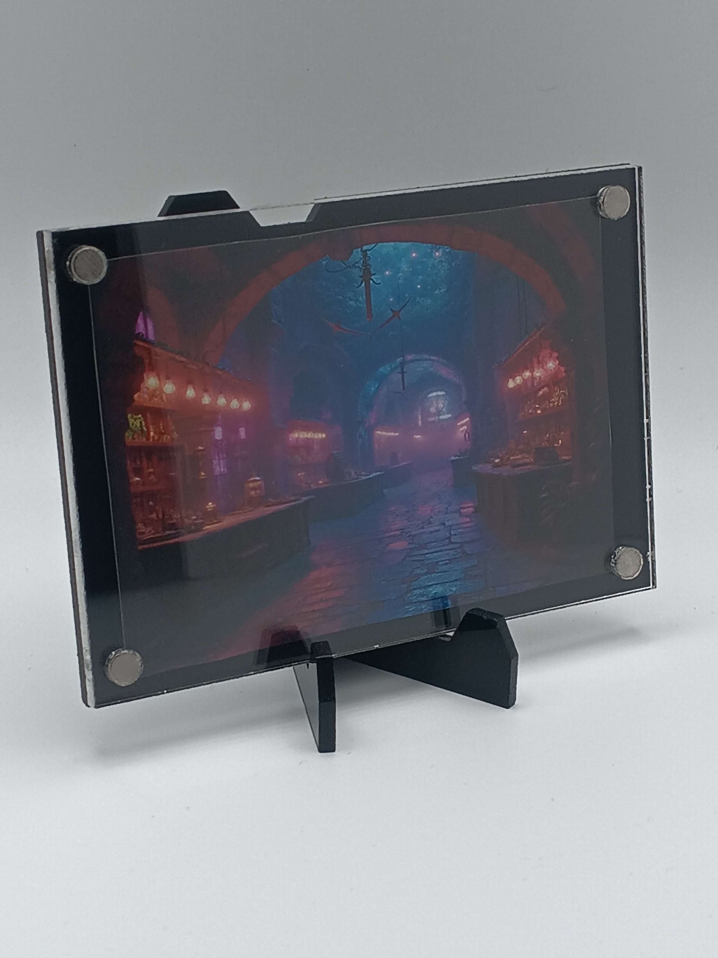 Easy Open Black Magnetic Card Display Case