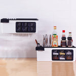 Wall mounted kitchen condiment storage rack