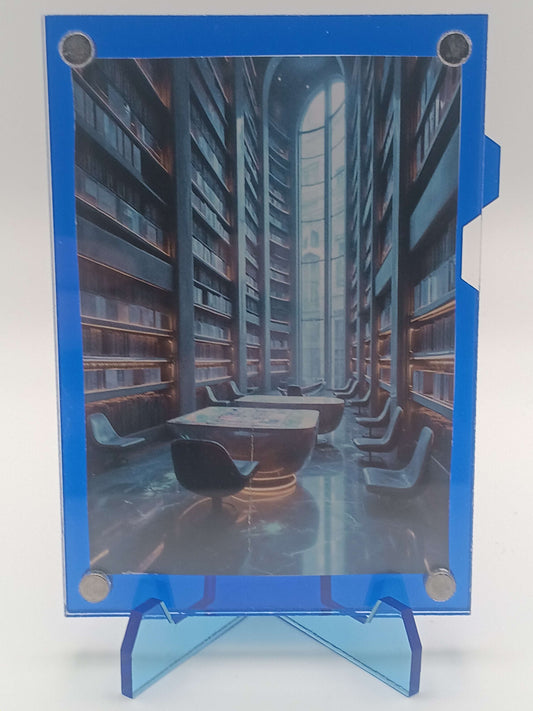 Easy Open Dark Blue Magnetic Card Display Case