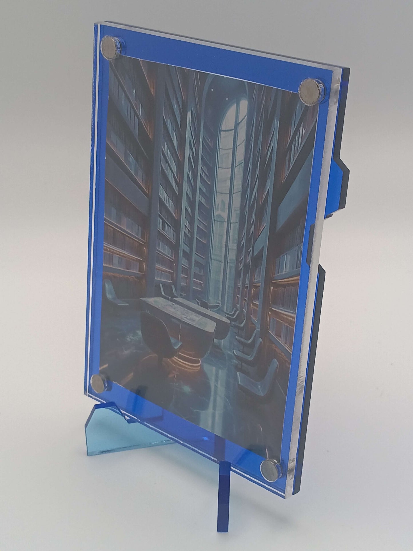 Easy Open Dark Blue Magnetic Card Display Case