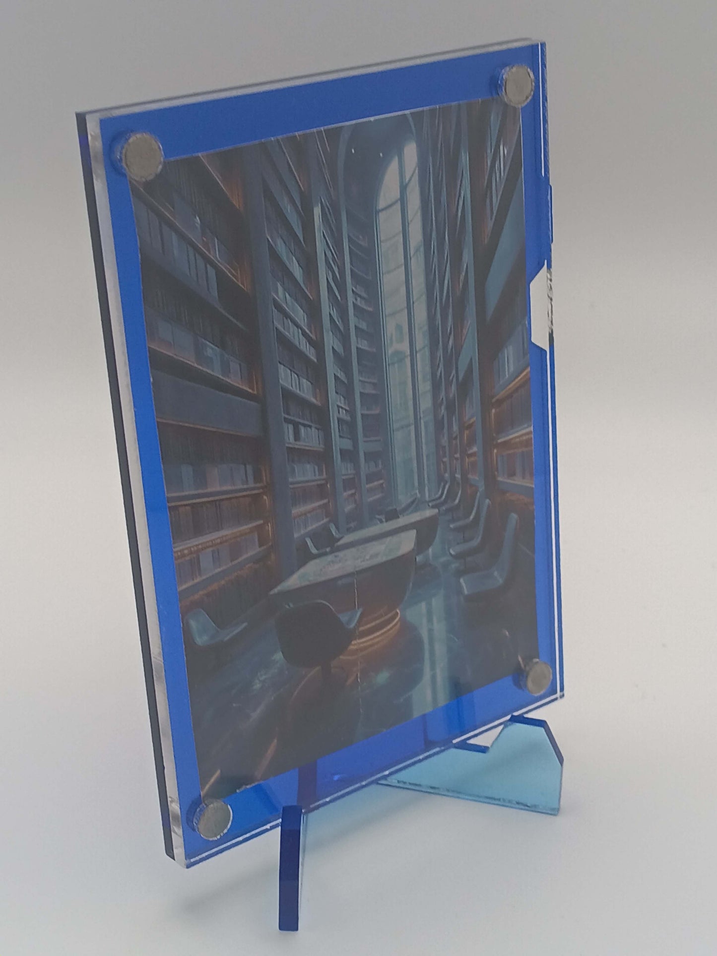 Easy Open Dark Blue Magnetic Card Display Case