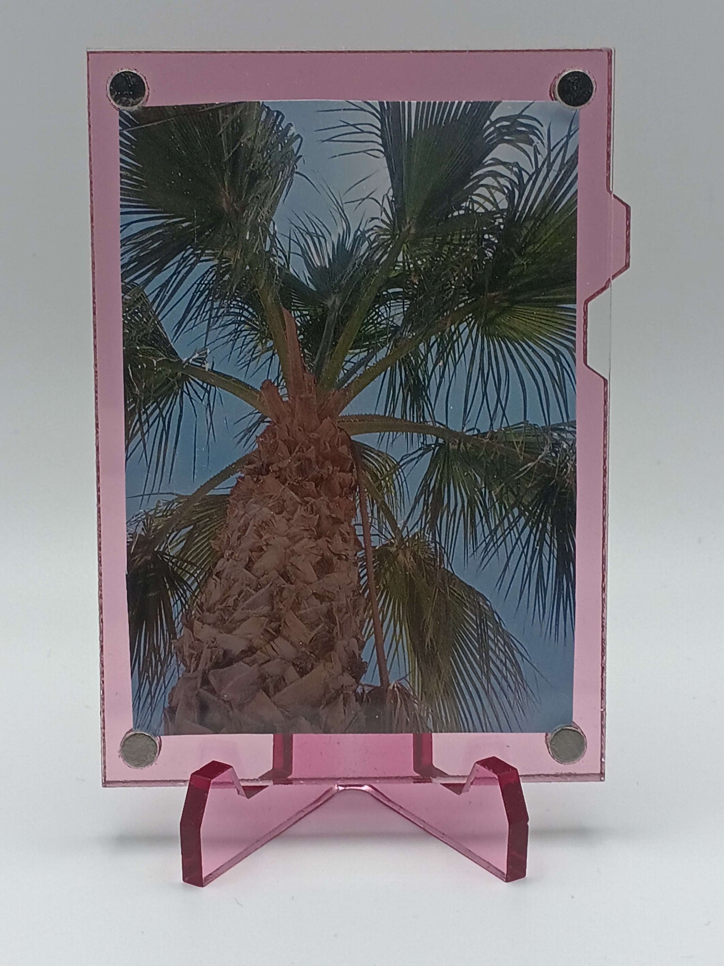 Easy Open Pink Magnetic Card Display Case