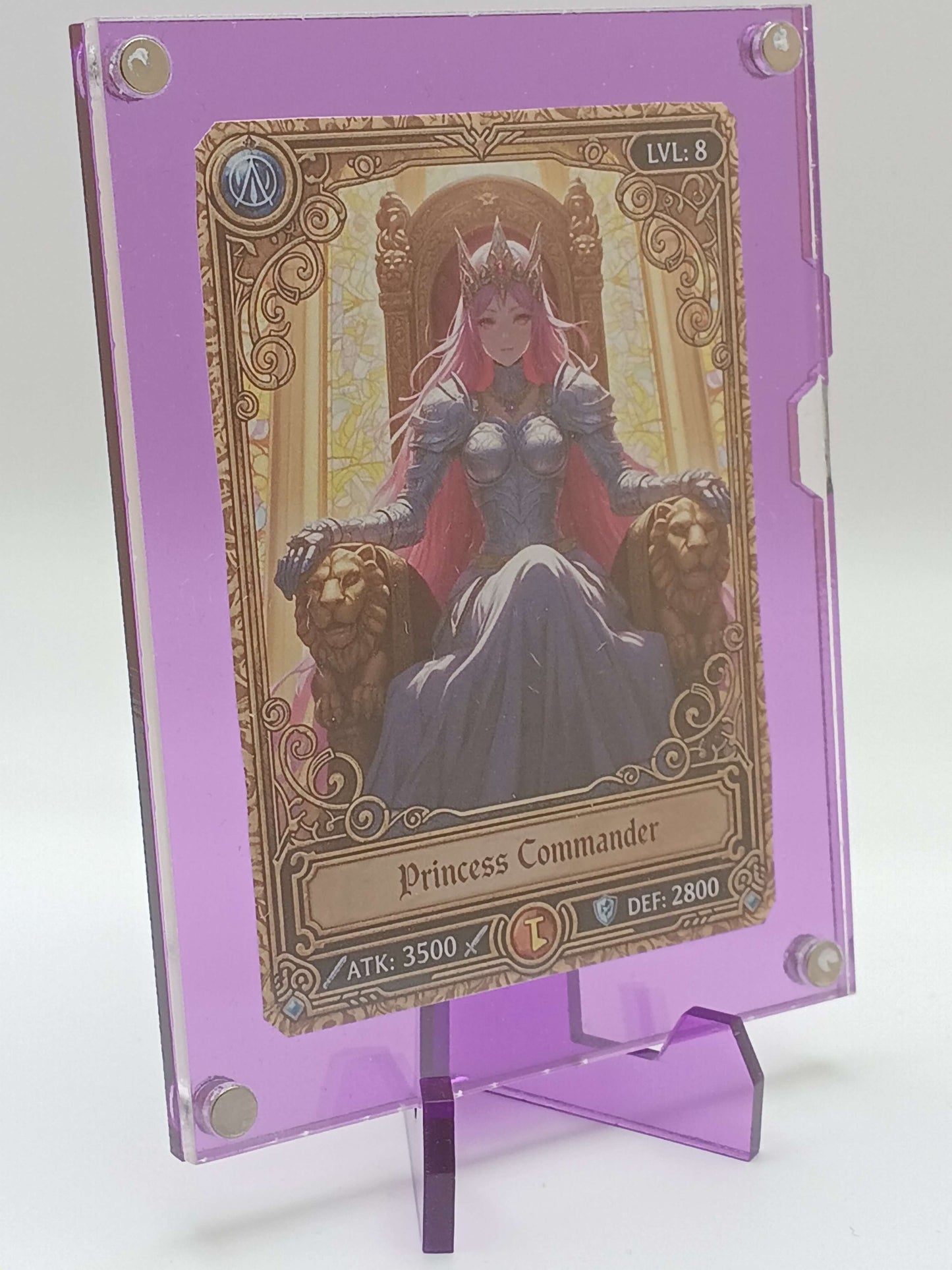 Large Easy Open Purple Magnetic Card Display Case