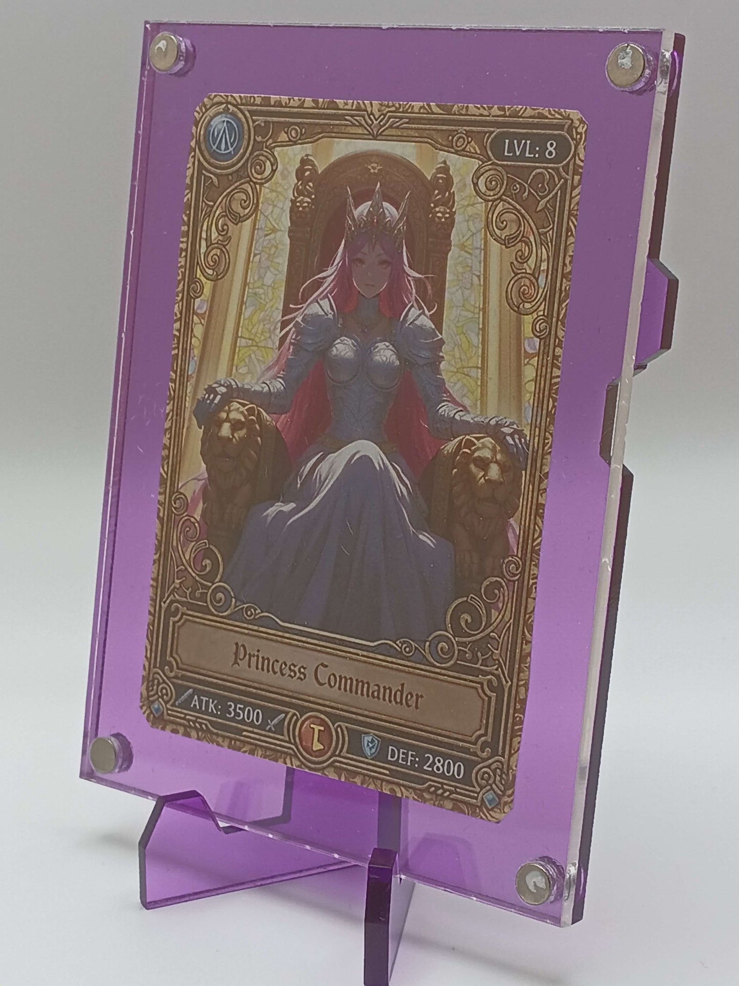 Large Easy Open Purple Magnetic Card Display Case