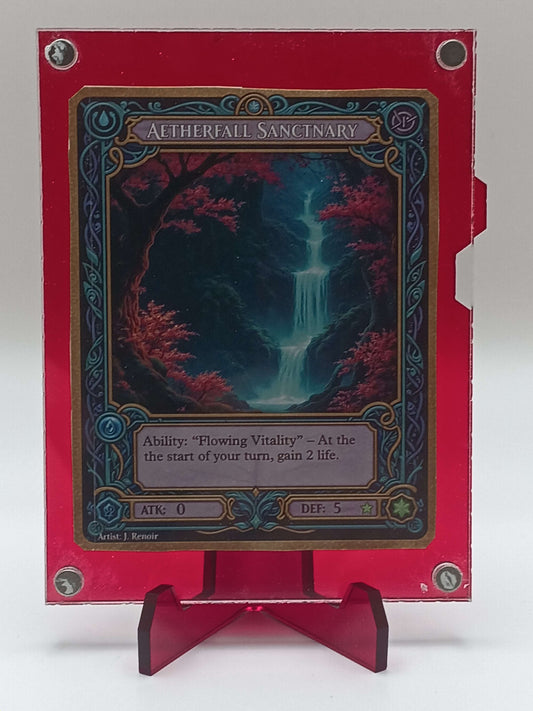 Large Easy Open Red Magnetic Card Display Case