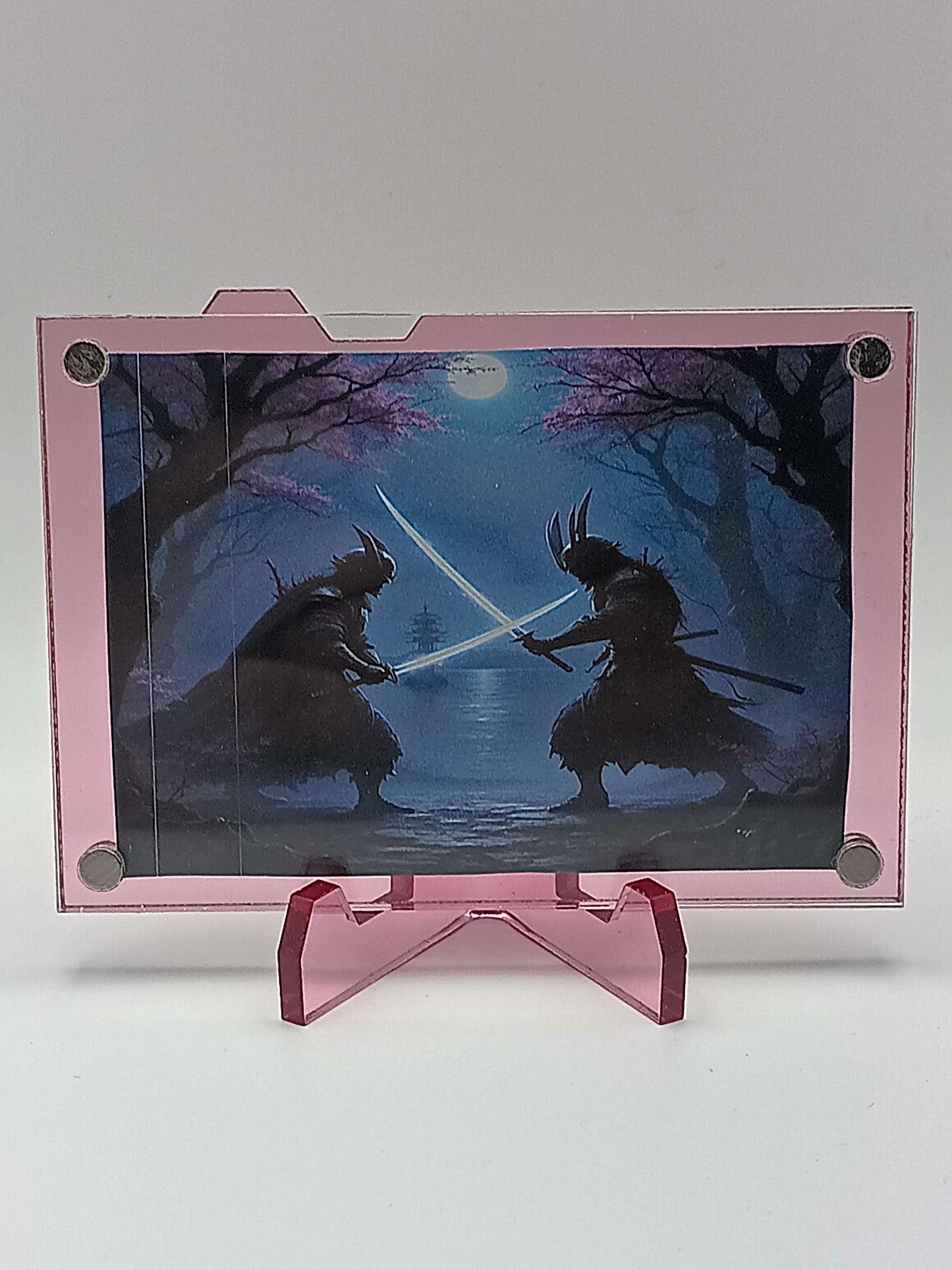 Easy Open Pink Magnetic Card Display Case