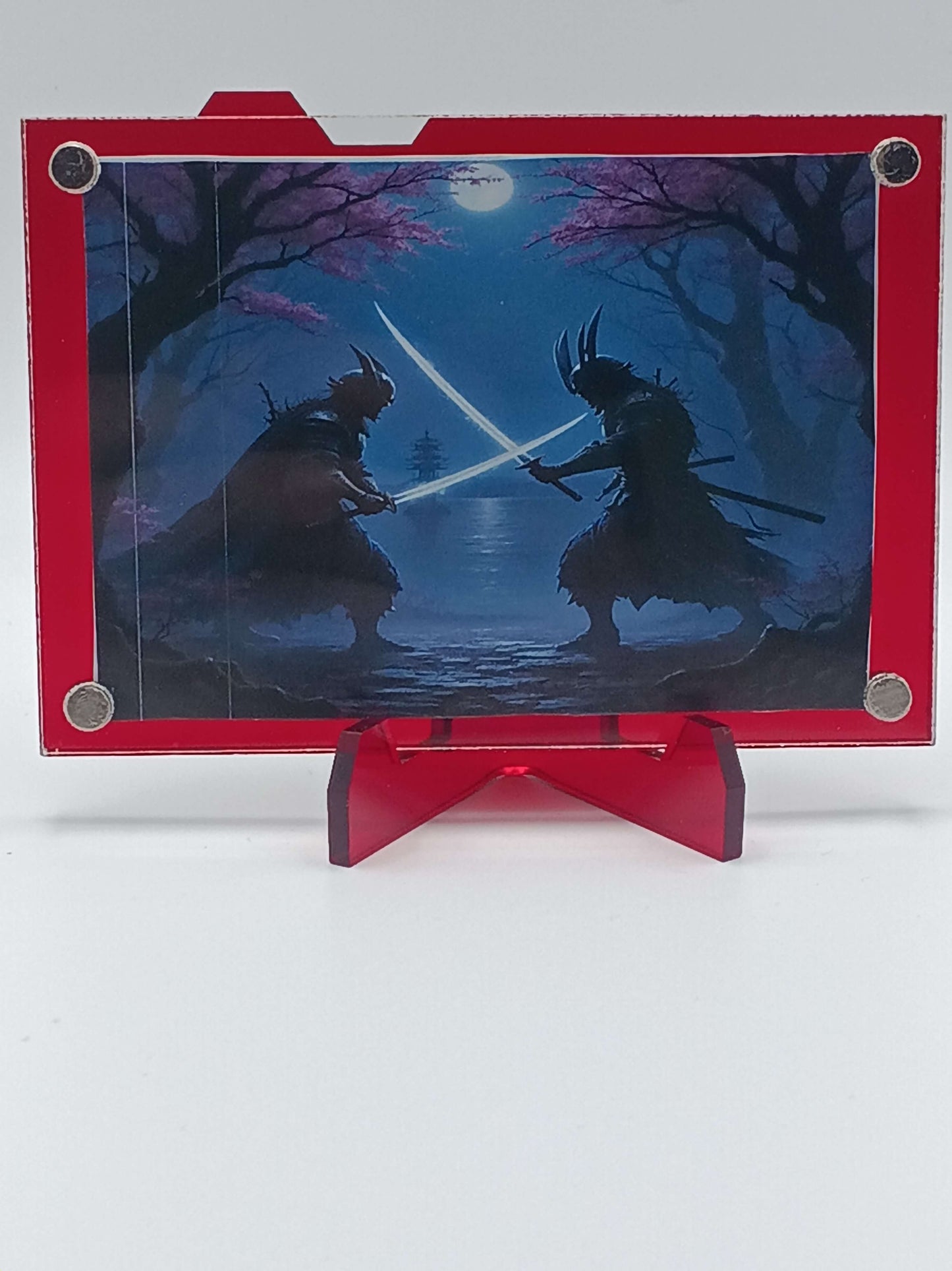 Easy Open Red Magnetic Card Display Case