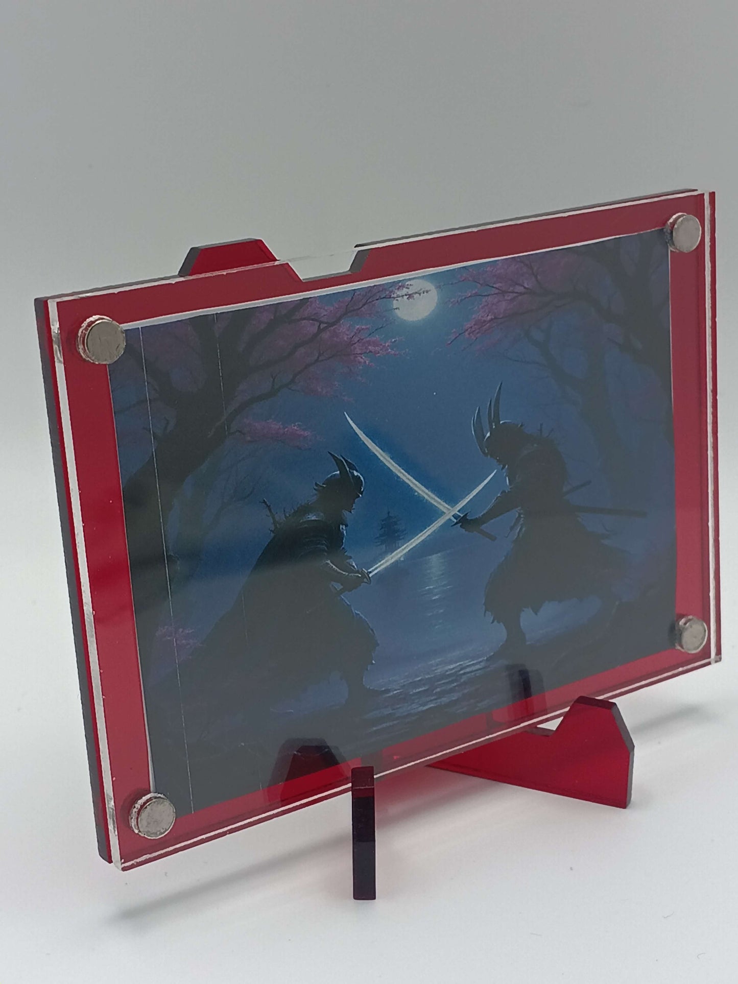 Easy Open Red Magnetic Card Display Case