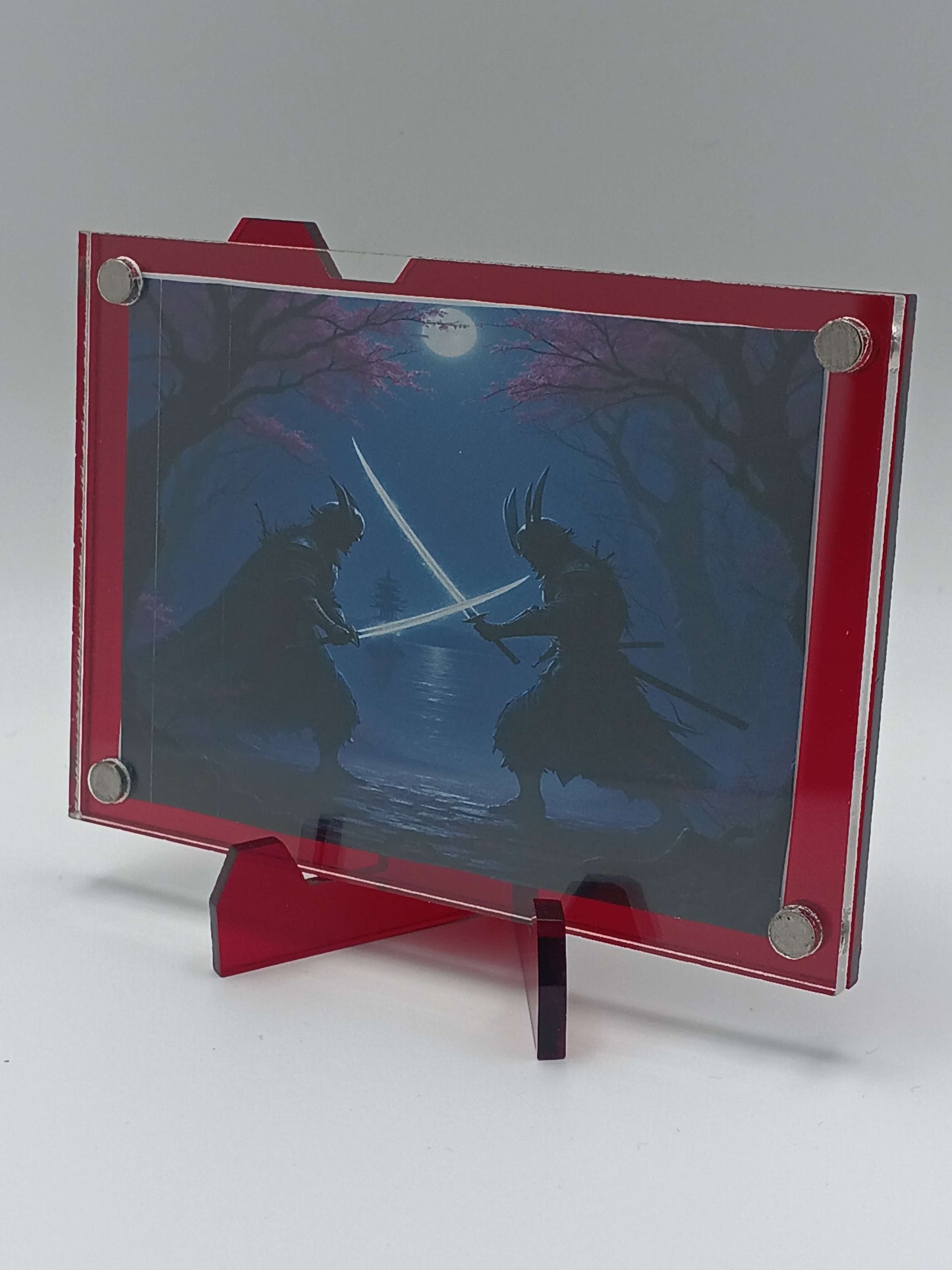 Easy Open Red Magnetic Card Display Case